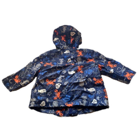 3/$20 joe fresh 12 month rain coat water animals blue see photos and description - Picture 2 of 4
